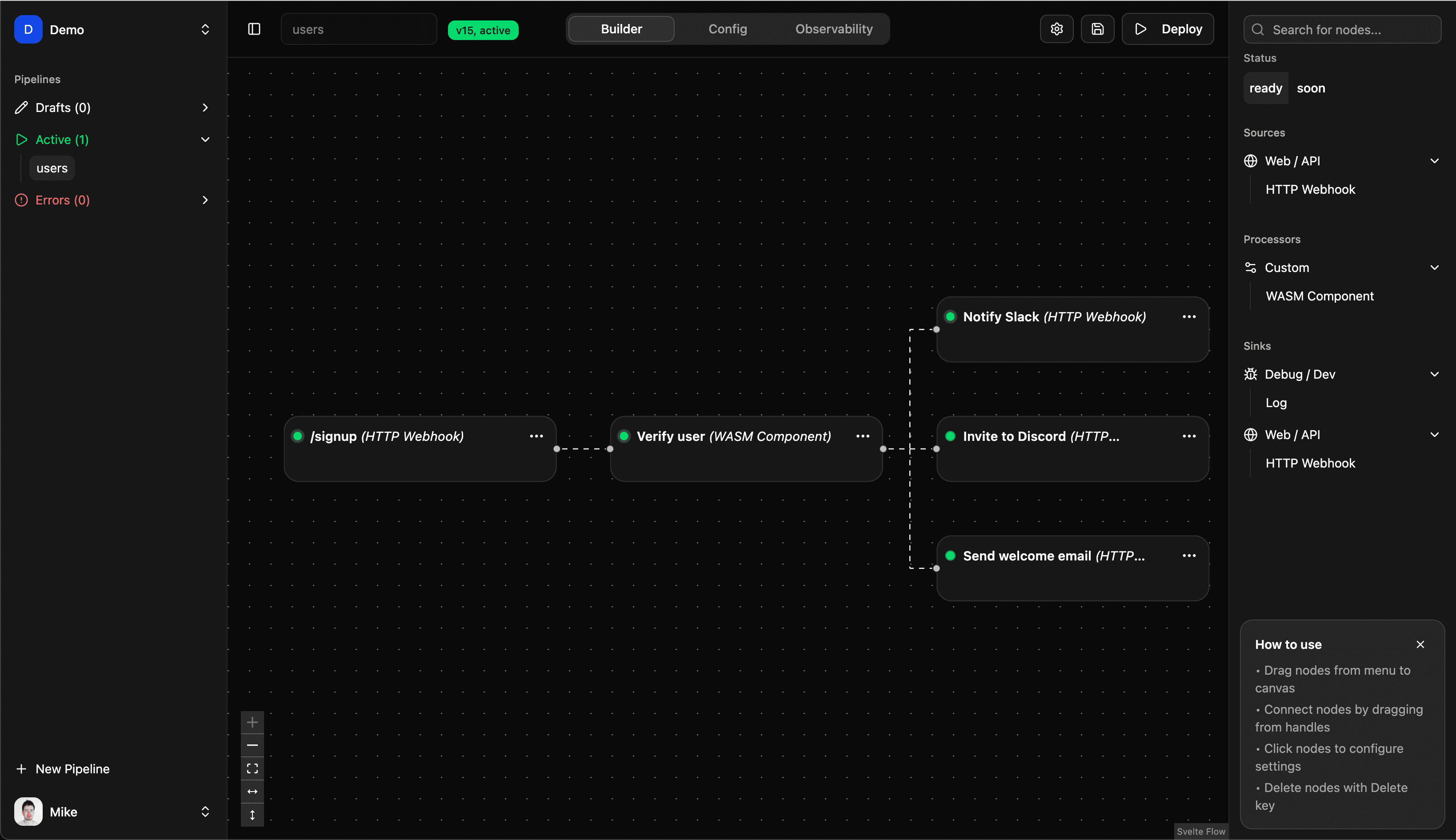 Pipestack screenshot